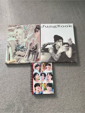 BTS Bundle - two canvas of Jimin and Jung Kook and notebook